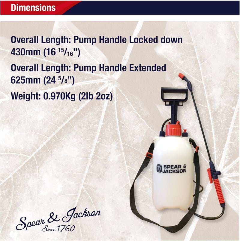 Spear & Jackson 5 literes nyomásos permetezőflakon pumpás kézi spray - 5 Liter, Knapsack