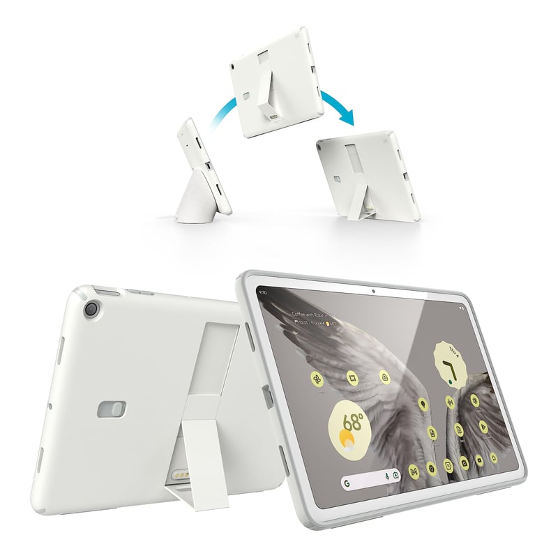 Speck puzdro a stojan pre Google Pixel Tablet 2023 – tenké, odolné voči poškriabaniu, nárazuvzdorné, nastaviteľný držiak, kompatibilné s nabíjacou dokovacou stanicou Pixel, Off White