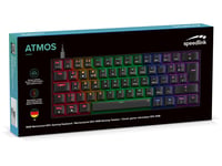 Mechanická herná RGB klávesnica Speedlink Atmos 60 %, hnedé spínače, USB-C, oceľová doska, podsvietenie, QWERTZ, čierna 9