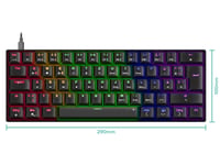 Mechanická herná RGB klávesnica Speedlink Atmos 60 %, hnedé spínače, USB-C, oceľová doska, podsvietenie, QWERTZ, čierna 6