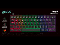 Mechanická herná RGB klávesnica Speedlink Atmos 60 %, hnedé spínače, USB-C, oceľová doska, podsvietenie, QWERTZ, čierna 8