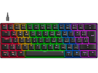 Mechanická herná RGB klávesnica Speedlink Atmos 60 %, hnedé spínače, USB-C, oceľová doska, podsvietenie, QWERTZ, čierna 1