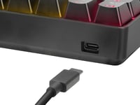 Mechanická herná RGB klávesnica Speedlink Atmos 60 %, hnedé spínače, USB-C, oceľová doska, podsvietenie, QWERTZ, čierna 4
