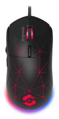 Herná myš Speedlink CORAX s káblom – RGB podsvietenie, 5 programovateľných tlačidiel, prepínač DPI až do 3200 dpi, opletený kábel, čierna 1