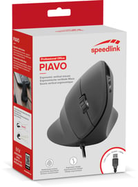 Ergonomická vertikálna myš Speedlink PIAVO – káblová, 2400 DPI, 5 tlačidiel – čierna 8