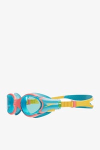 Detské plavecké okuliare Speedo Biofuse 2.0 – Coral Beach/Bolt/modré sklá – proti zahmlievaniu, vodotesné, jednoduché nastavenie 2