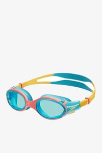 Detské plavecké okuliare Speedo Biofuse 2.0 – Coral Beach/Bolt/modré sklá – proti zahmlievaniu, vodotesné, jednoduché nastavenie 1