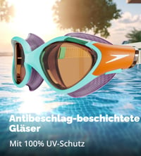 Ochelari de înot pentru femei Speedo Biofuse 2.0 - Marine Blue/Pumpkin Spice/Pale - Anti-aburire, Impermeabili, Ajustare confortabilă 5