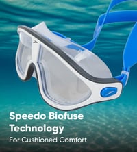 Plavecká maska Speedo Biofuse Rift na plávanie na otvorenej vode, proti zahmlievaniu, nepriepustná, červená/dymová farba 3