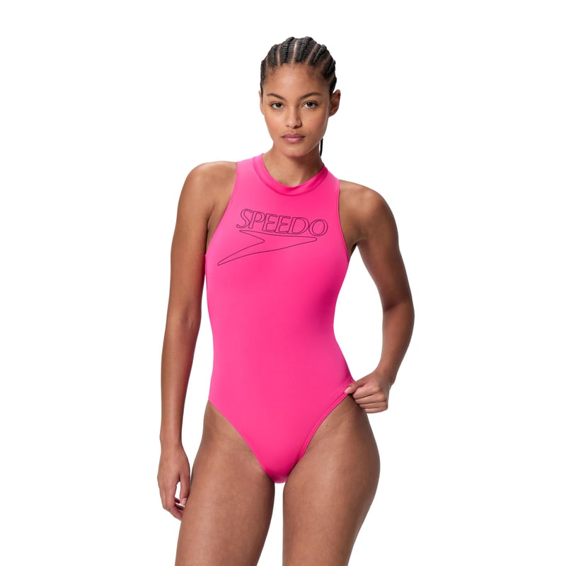 Costum de baie întreg pentru femei Speedo Endurance+ Logo Hydrasuit – Roz Margarita, mărimea 46