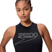 Costum de baie întreg pentru femei Speedo Endurance+ Logo - Negru, mărimea 42 5