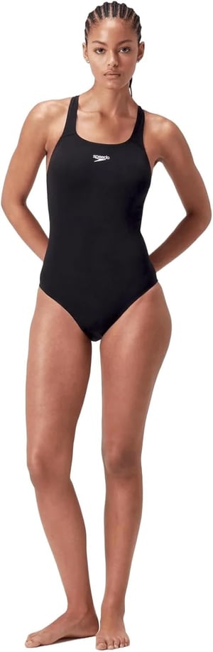 Speedo ECO Endurance+ Medalist ženski kupaći kostim – crni, jednodijelni natjecateljski kupaći kostim