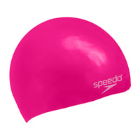 Detská jednofarebná tvarovaná silikónová plavecká čiapka Speedo – na suché vlasy – farba Cherry Pink/Blush 2