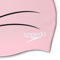 Cască de Înot din Silicon pentru Copii Speedo cu Model Motivațional - Cască pentru Învățarea Înotului care Menține Părul Uscat - Aria Blossom/Alb 8