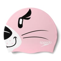Cască de Înot din Silicon pentru Copii Speedo cu Model Motivațional - Cască pentru Învățarea Înotului care Menține Părul Uscat - Aria Blossom/Alb 1