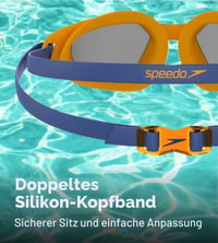 Plavecké okuliare Speedo Hydropulse Junior pre deti - Pool Blue/Chilliblue/Lghtsmoke, proti zahmlievaniu, tesniace, unisex 4