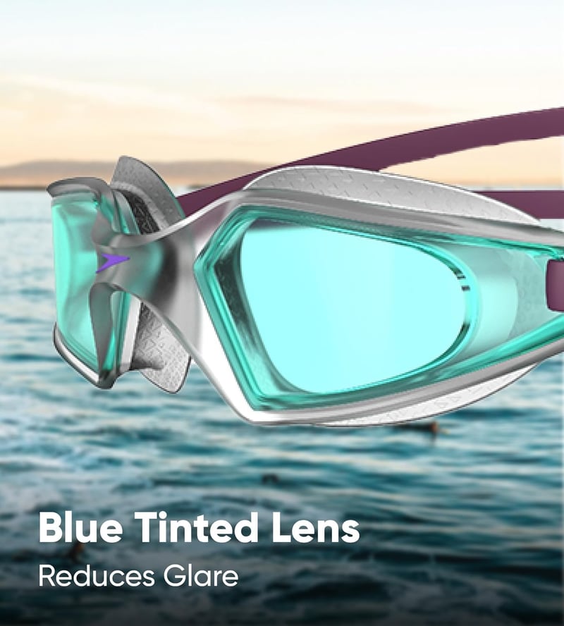 Speedo Hydropulse Junior úszószemüveg gyerekeknek - Unit size, Deep Plum/Clear/Light Blue