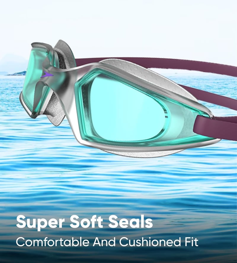 Speedo Hydropulse Junior úszószemüveg gyerekeknek - Unit size, Deep Plum/Clear/Light Blue