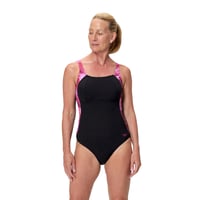 Costum de baie întreg pentru femei Speedo Print Luna Lustre, negru, mărimea 40 1