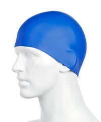 Unisex jednofarebná tvarovaná silikónová plavecká čiapka Speedo - neónovo modrá - dospelá veľkosť 7