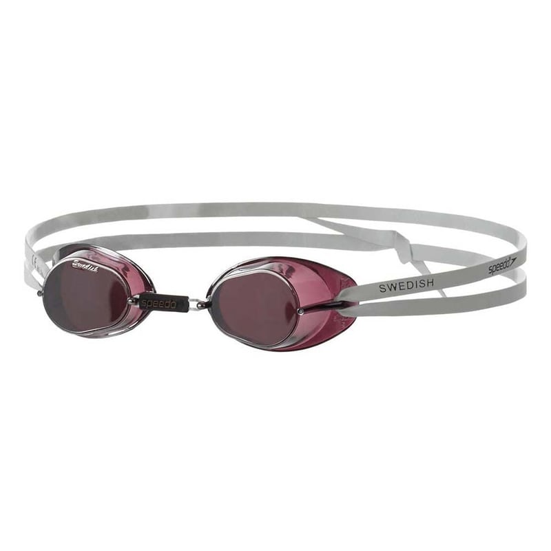 Unisex plavecké okuliare Speedo Swedish pre dospelých - klasický dizajn, dymová/strieborná farba