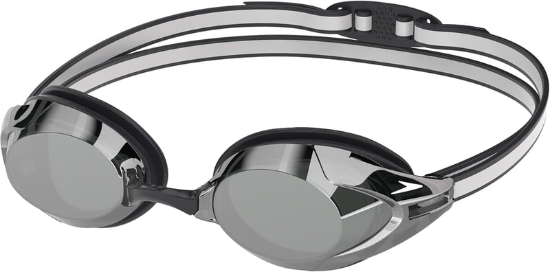 Ochelari de înot unisex cu lentile oglindă Speedo Vanquisher 3.0 - Negru, Mărime unică, Câmp vizual îmbunătățit, 1 buc.