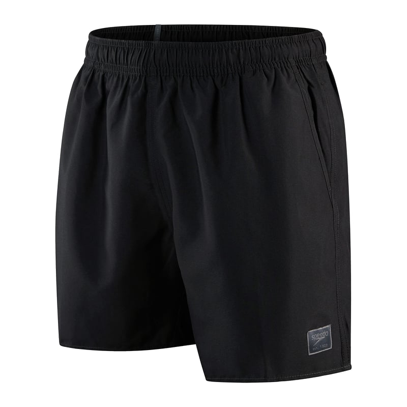 Pánske plavecké šortky Speedo Watershort 16" – Rýchloschnúce, pohodlné plavky klasického strihu s elastickým pásom so sťahovacou šnúrkou, Prime čierna