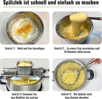 SPEENSUN Spätzle Slicer rozsdamentes acél, gumis fogantyú, mosogatógépben mosható 5