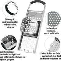 SPEENSUN Spätzle Slicer rozsdamentes acél, gumis fogantyú, mosogatógépben mosható 4