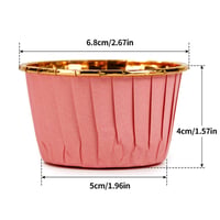 Spesh 50 db Rózsaszín-Arany Papír Sütőforma Muffin Kosárkák - Eldobható Süteményes Kapszlik Muffinhoz, Brownie-hoz és Cupcake-hez 2