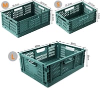 Spesh Összecsukható Tárolódoboz Szett 2 db, Műanyag Összehajtható Kosár, Erős Tárolódobozok Konyhába Hálószobába, Rózsaszín Szürke 30x20x12  3