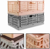 Spesh Összecsukható Tárolódoboz Szett 2 db, Rózsaszín Műanyag Rendszerező Kosár Gyerekszoba Konyha Iroda 30x20x12 cm 3