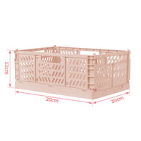 Spesh sklopiva kutija za pohranu set 2 kom, Ružičasta plastična košara za organiziranje za dječju sobu, kuhinju, ured 30x20x12 cm 2