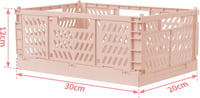 Spesh Összecsukható Tárolódoboz Szett 2 db, Rózsaszín Műanyag Rendszerező Kosár Gyerekszoba Konyha Iroda 30x20x12 cm 2
