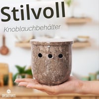 SPESHSTONES Mramorna posuda za češnjak s poklopcem, 11,4 cm, ručno izrađena posuda za pohranu češnjaka za kuhinjsku radnu ploču, održava češnjak svježim 5