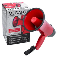 Megafon Spetebo cu sirenă roșie și curea de transport, rază de acțiune 100 m, 20x14 cm 6