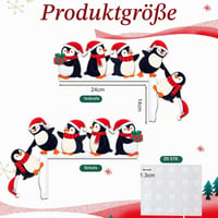 Decorațiune de Crăciun Spetsbst pentru tocul ușii cu motiv de pinguin, ornament festiv din lemn cu două fețe pentru perete, ușă, fereastră, șemineu, cu puncte adezive transparente 2