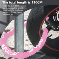Spgood 90 cm-es Kerékpárlánc Lakat 3 Kulccsal, Vízálló Biztonsági Zár - 90 Cm, 6 Mm, Light Pink, With 3 Keys 7