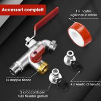 SPGOOD Dupla Kerti Csap 1/2" Sárgaréz Rozsdamentes Fagyálló 2 Tömlő Csatlakozóval Piros Fali Szerelésű Vízcsap Kerthez 2