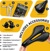 SPGOOD Gel Kerékpár Nyereg Ergonomikus Üreges Fekete 27x16cm Férfiaknak Női Kerékpárhoz 6