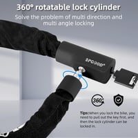 SPGOOD Kerékpár Lánc Lakat 90cm Vízálló 3 Kulccsal Elektromos Roller Motorkerékpár 3