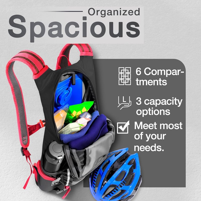 SPGOOD Kerékpáros Hátizsák 20L/25L/30L - Vízálló, Ultrakönnyű, Unisex Túrahátizsák Esővédővel és Sisaktartóval MTB Hegyikerékpárosoknak