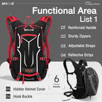 SPGOOD Kerékpáros Hátizsák 20L/25L/30L - Vízálló, Ultrakönnyű, Unisex Túrahátizsák Esővédővel és Sisaktartóval MTB Hegyikerékpárosoknak 2