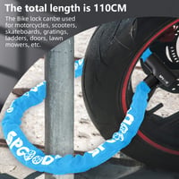 Zámok na bicykel SPGOOD s 3 kľúčmi, reťazový zámok proti krádeži 90 cm, s vodoodolným obalom, modrý – na bicykel, e-bike, MTB, kolobežku, motorku 7
