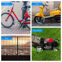 Zámok na bicykel SPGOOD s 3 kľúčmi, reťazový zámok proti krádeži 90 cm, s vodoodolným obalom, modrý – na bicykel, e-bike, MTB, kolobežku, motorku 8