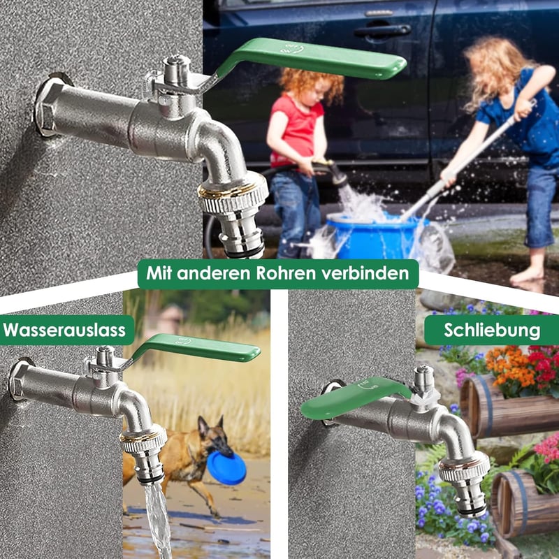 SPGOOD Kerti Csap 1/2 Hüvelyk Sárgaréz Rozsdamentes Fagyálló Tömlőcsatlakozóval Zöld Ipari Minőség