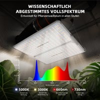 Spider Farmer SF2000Pro 200 W stmievateľné LED pestovateľské svetlo s plným spektrom pre sadenice, zeleninu a kvety 90 x 90 cm 5