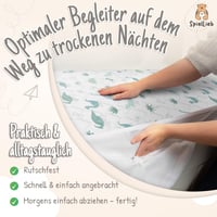 SpielLieb nepremokavá priedušná detská podložka do postele, inkontinenčná podložka, prateľná, s certifikátom Oeko-Tex, nemecká výroba, pre jednu osobu, s motívom dinosaurov 4