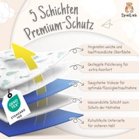 SpielLieb nepremokavá priedušná detská podložka do postele, inkontinenčná podložka, prateľná, s certifikátom Oeko-Tex, nemecká výroba, pre jednu osobu, s motívom dinosaurov 5