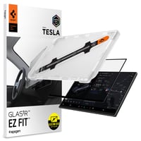 Protecție ecran din sticlă securizată Spigen Glas.tR EZ Fit pentru Tesla Model Y L, Standard, Premium 2026 și Performance 2024-2026, 16 inchi, mată, anti-amprentă, 10H+ 1